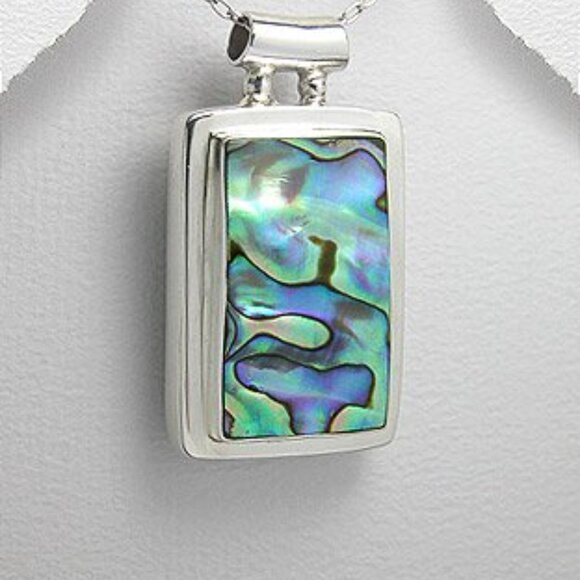 Sterling Silver Abalone Shell Pendant - NEW - Picture 1 of 1